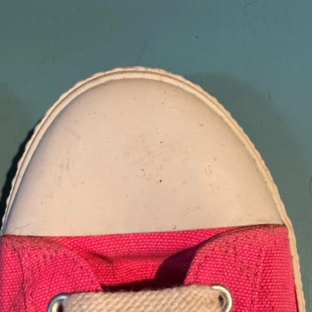 Pink Canvas Sneakers with White Laces - Picture 3 of 6